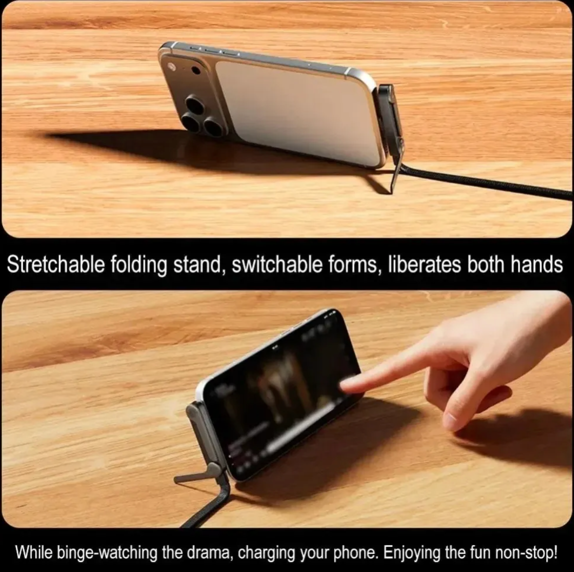 Cable De Carga Ultra Rápida Con Soporte Invisible 2 en 1