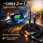 🔌Cable De Carga Ultra Rápida 🔋- Con Soporte Invisible 2 en 1🔋