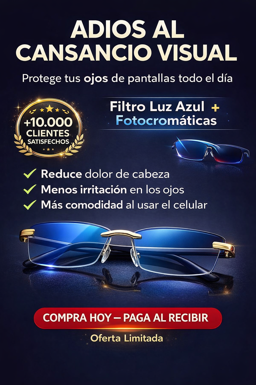 Gafas TR90 Pro Titanium FM! COMPRA 1 Y LLEVE 2 + Solo pagas cuando recibes el producto 🚚  Envío gratis.